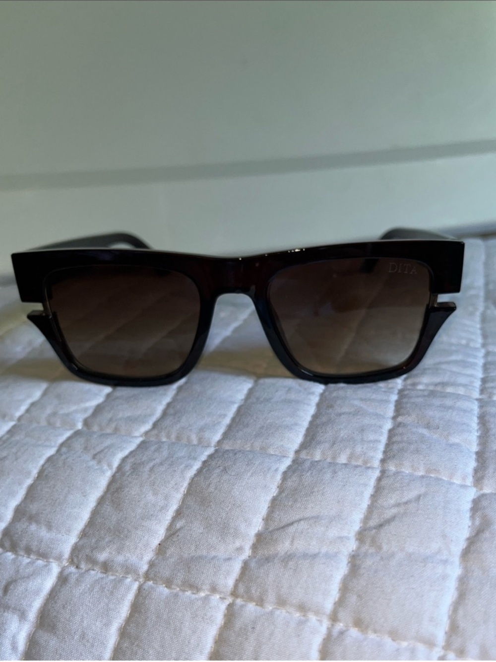 DITA Square-Edge Sunglasses in Dark Tortoise